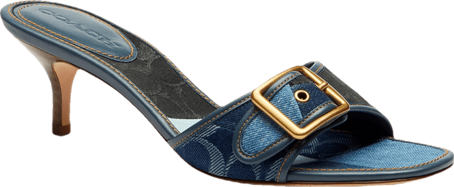 COACH Women's Margot Slip-On Kitten Heel Sandals