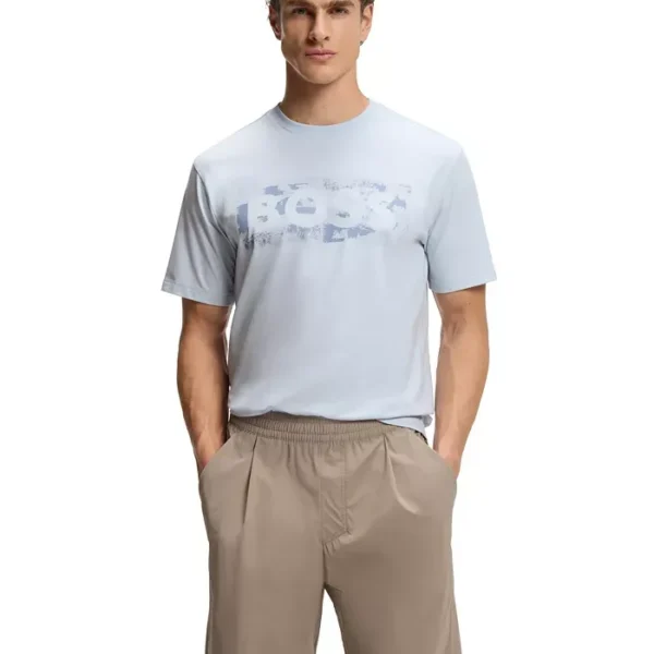 BOSS by Hugo Boss Men's Stretch-Cotton Logo Artwork T-Shirt