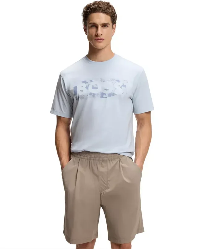 BOSS by Hugo Boss Men's Stretch-Cotton Logo Artwork T-Shirt