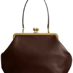 COACH Kisslock Large Leather Frame Bag