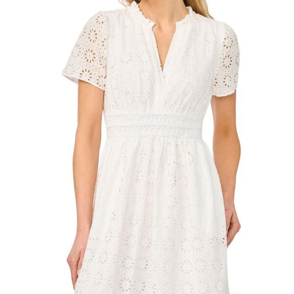 CeCe Women's Short-Sleeve Elastic Waistband Maxi Dress.