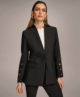 Donna Karan New York Women's Button-Sleeve Blazer, Regular & Petite