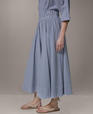 Donna Karan Weekend Women's Striped Boat Neck Top and Striped Pull-On Maxi Skirt s.