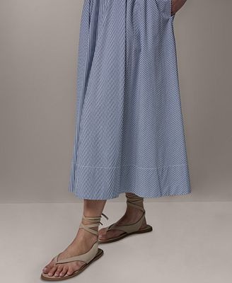 Donna Karan Weekend Women's Striped Boat Neck Top and Striped Pull-On Maxi Skirt.