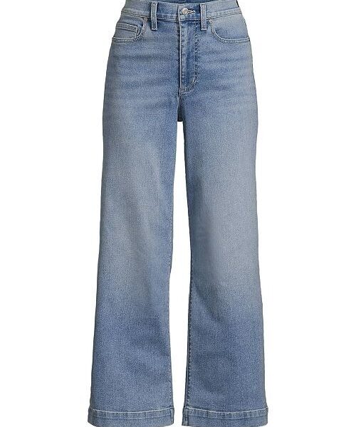 Lands' End Petite Recover Denim High Rise Wide Leg Crop Jean