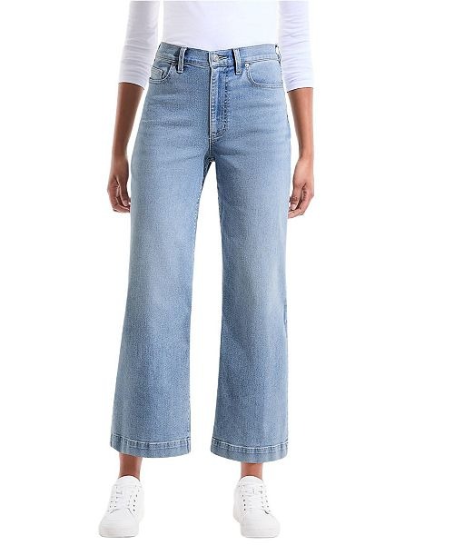 Lands' End Petite Recover Denim High Rise Wide Leg Crop Jeans
