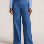 Lands' End Petite Soft Denim High Rise Wide Leg Braided Jeans