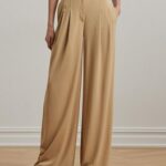 Lauren Ralph Lauren Women's Pleated Stretch Jersey Wide-Leg Pants
