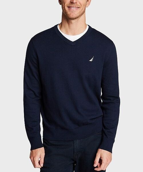 Nautica Men's Navtech Performance Classic-Fit Soft V-Neck Sweater