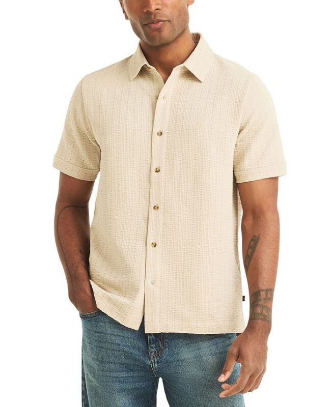 Nautica Men's Seersucker Short-Sleeve Shirt