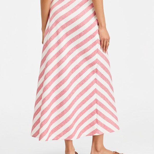 On 34th Women's Stripe Linen Blend Side Slit Skirts