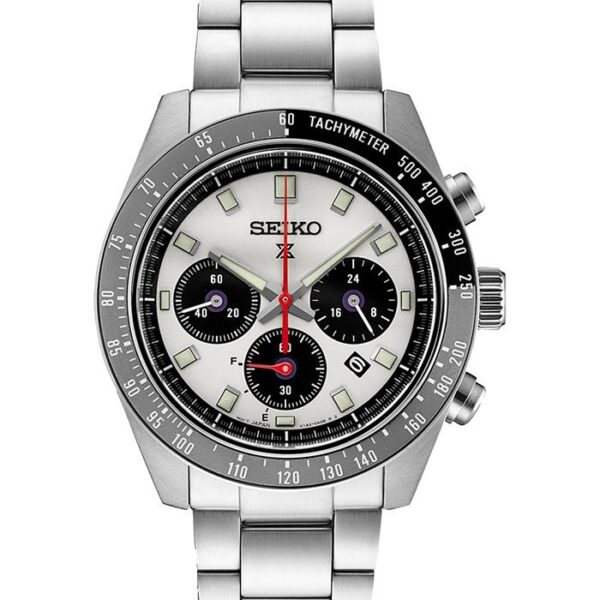 Seiko Men's Chronograph Solar Prospex Speedtimer Stainless Steel Bracelet Watch 41mm