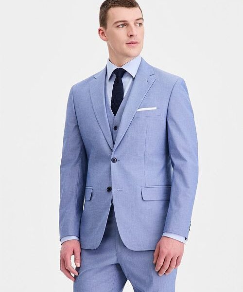 Tommy Hilfiger Men's Modern-Fit TH Flex Stretch Chambray Suit Separates