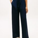 Tommy Hilfiger Women's Linen Wide-Leg Pull-On Pants
